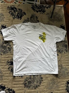 Stance White Short-Sleeve Tee with Yellow Chest Graphic
